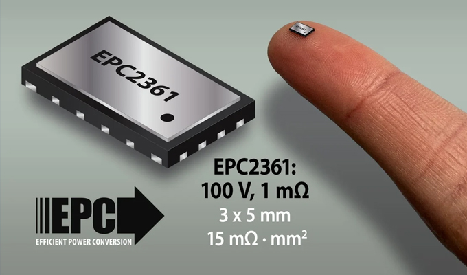 EPC Dünyanın en düşük RdsOn değerine sahip GanFET’lerini piyasaya sürdü. 1MΩ  EPC2361 Gan Fet ürünleri